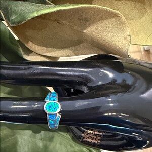 Blue Opal Silver 925 Ring size 9